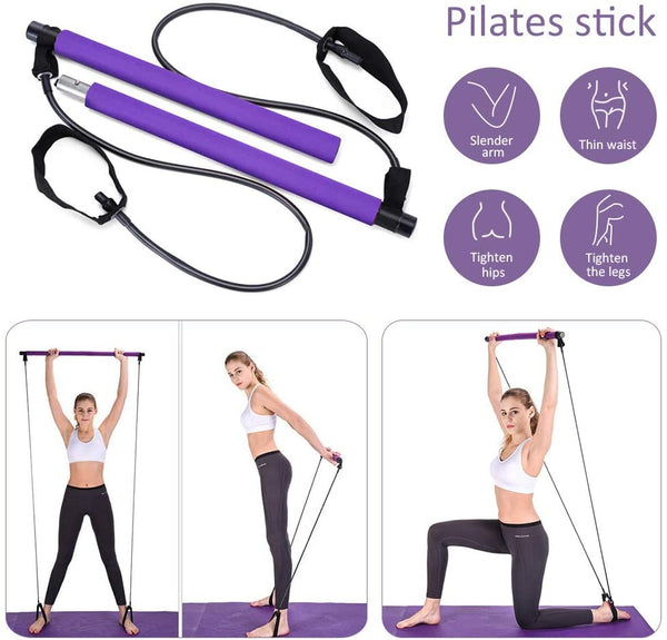 Pilates Bar Stick Exerciser Pull Rope - Jacrit Fitness