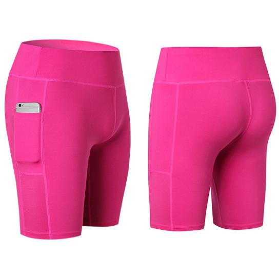 Pink Yoga Shorts Stretchable With Phone Pocket - Jacrit Fitness